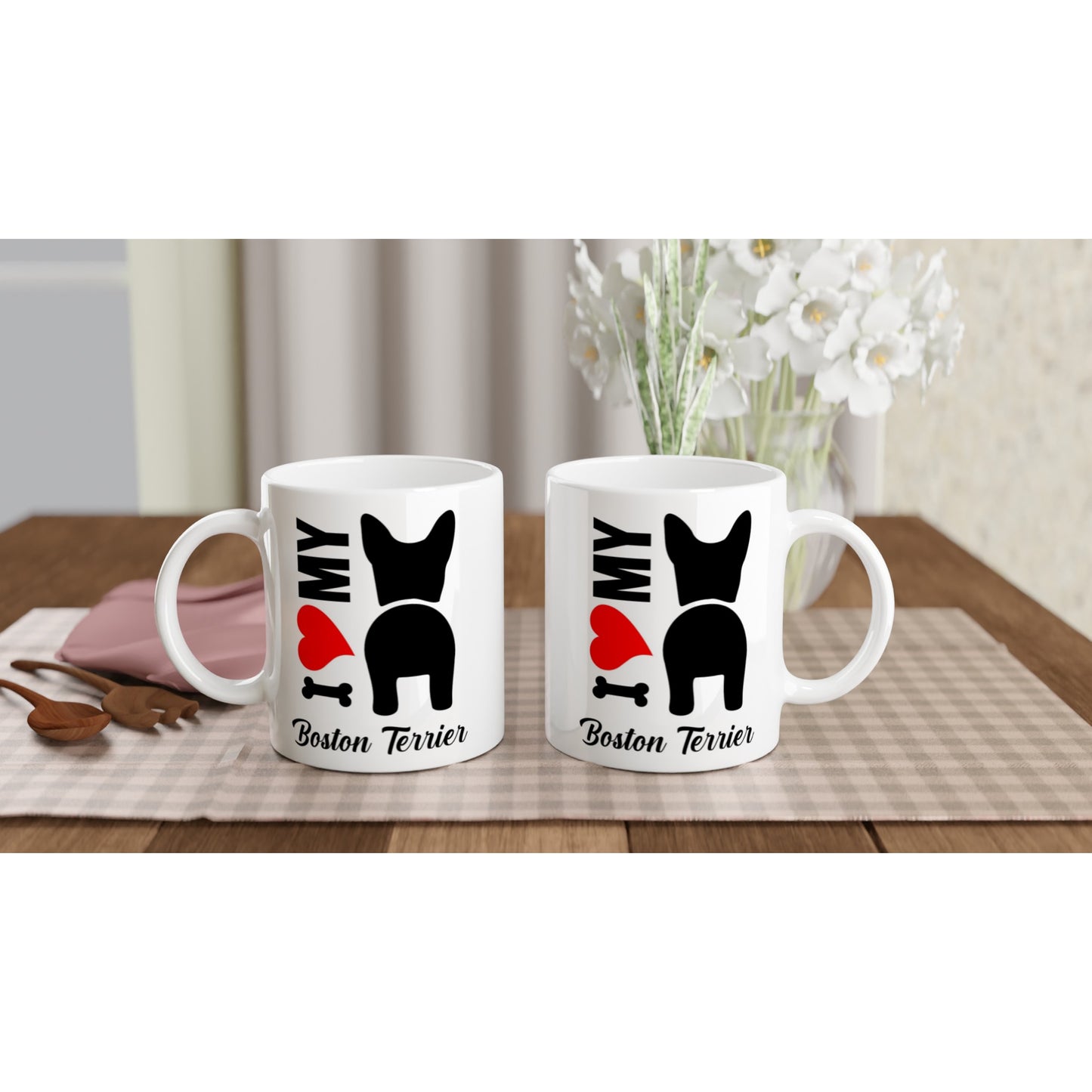 I Heart/Love My Boston Terrier Dog Coffee Mug