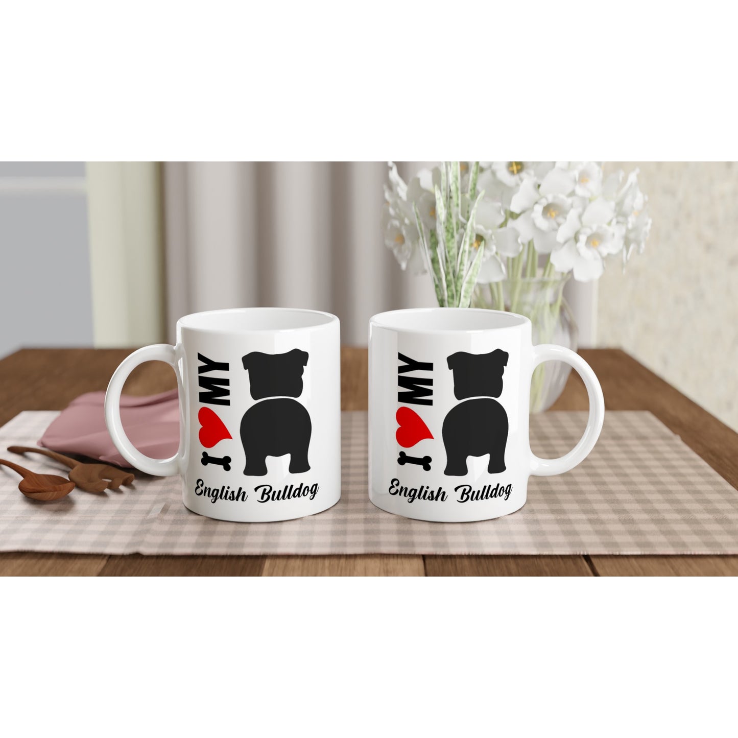 I Heart/Love My English Bulldog Dog Coffee Mug