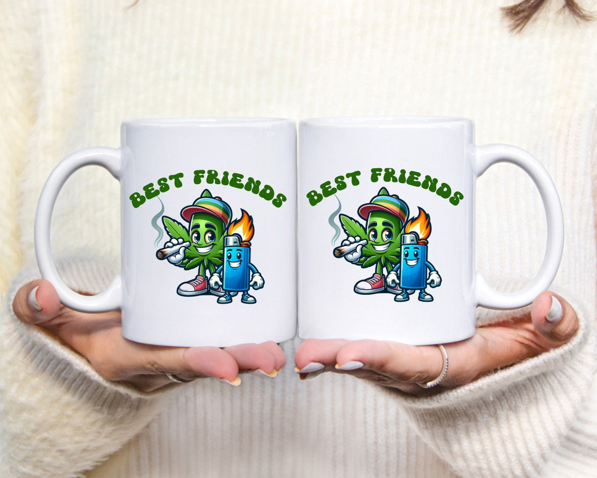 Best Friends Marijuana Weed Coffee Mugs