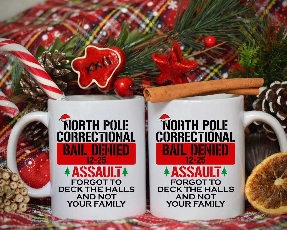 North Pole Correctional Assault Christmas Coffee Mug