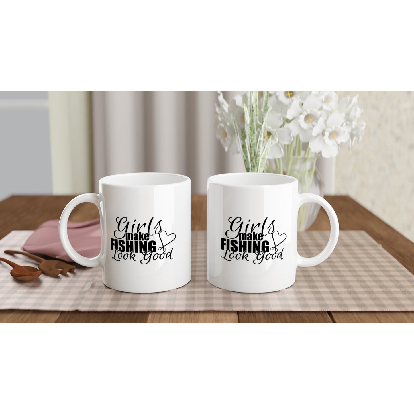 Girls Make Fishing Look Good Fishing Coffee Mug