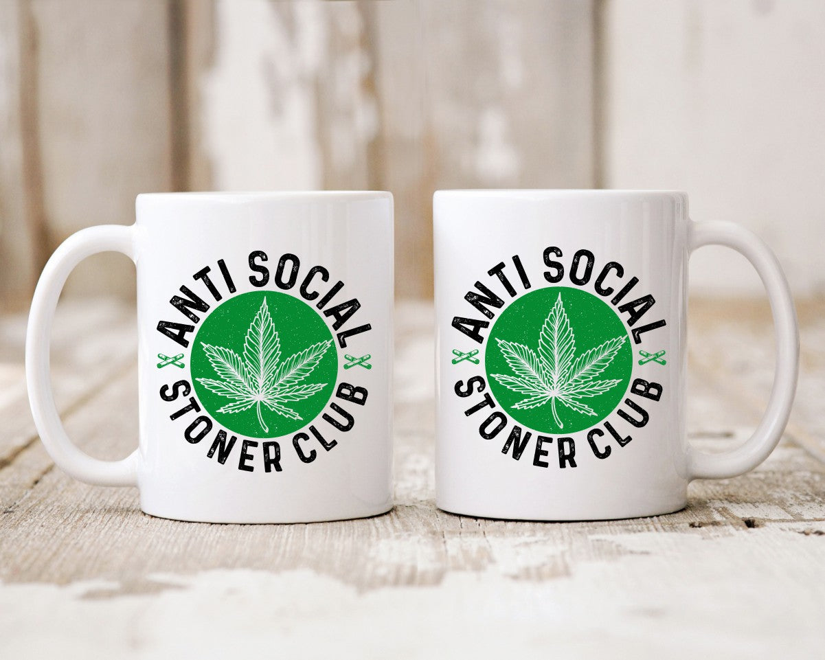 Anti Social Stoners Club Marijuana Weed Coffee Mugs