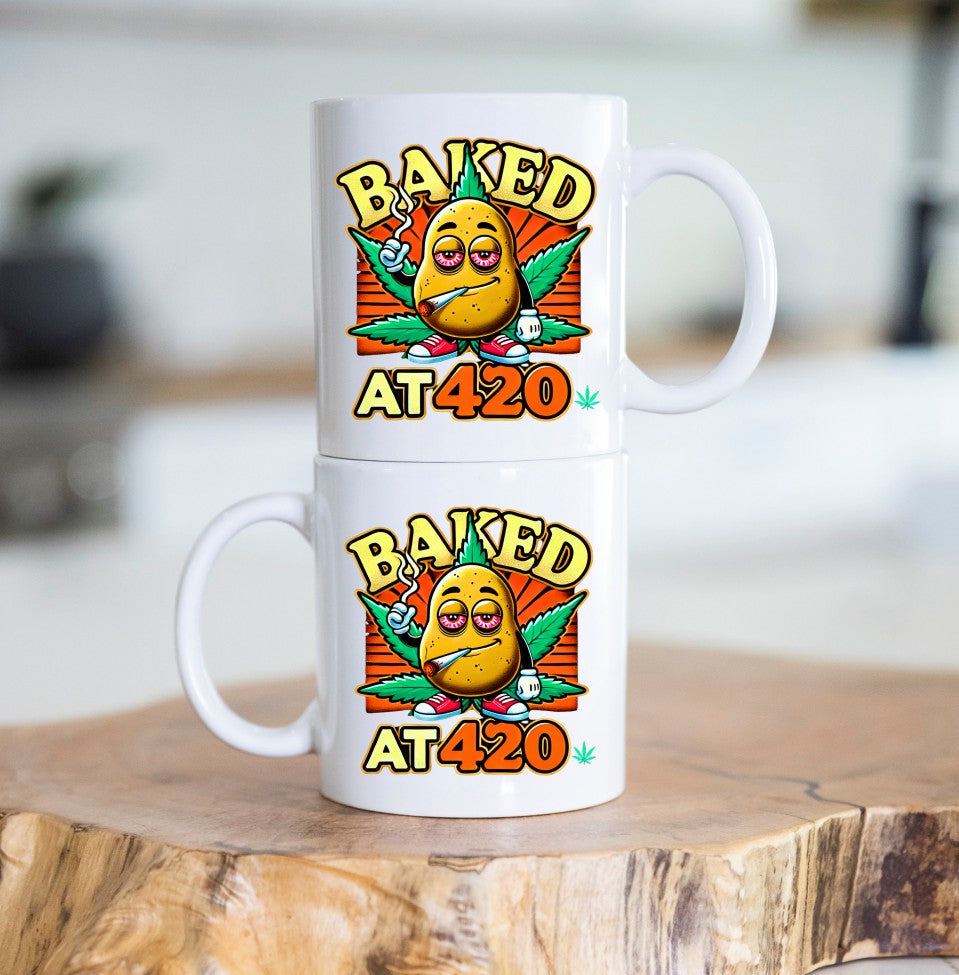 Baked At 4:20 Marijuana Weed Coffee Mugs B