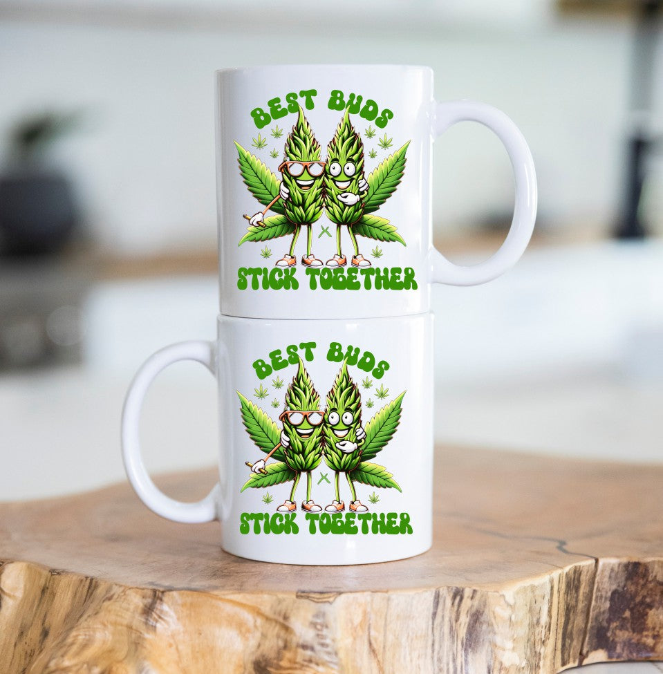 Best Buds Stick Together Marijuana Weed Coffee Mugs