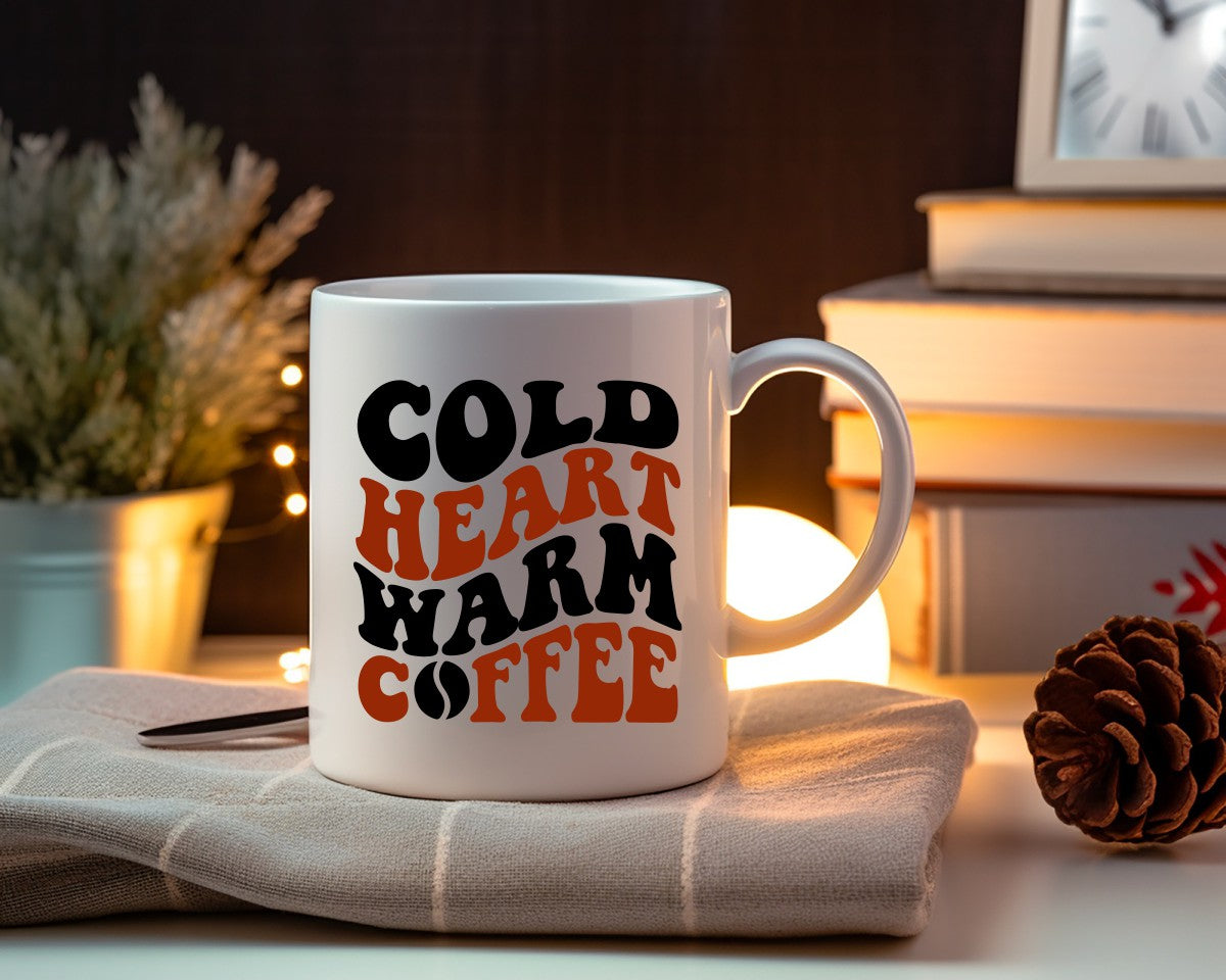 Cold Heart Warm Coffee Themed Coffee Mug