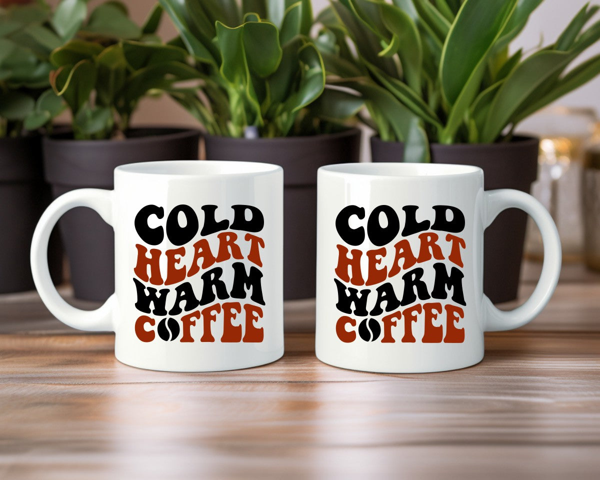Cold Heart Warm Coffee Themed Coffee Mug