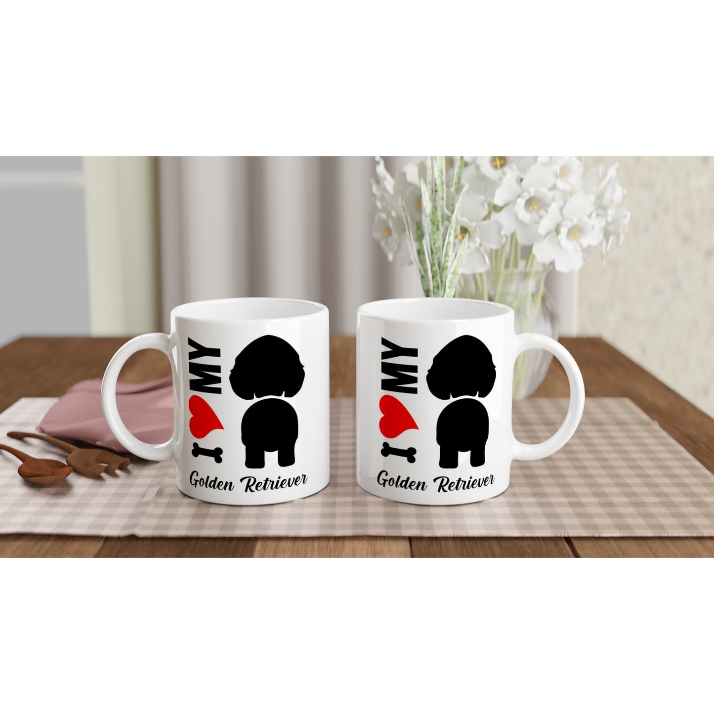 I Heart/Love My Golden Retriever Dog Coffee Mug