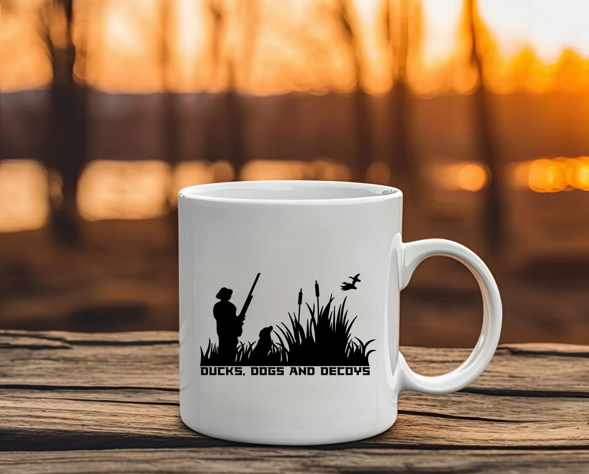 Dog, Ducks And Decoys Hunting Coffee Mug