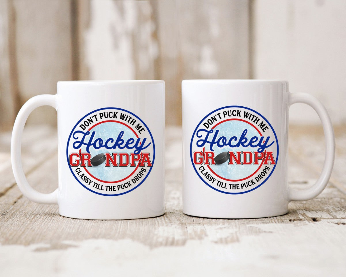 Don't Puck With Me Hockey Grandpa Coffee Mug