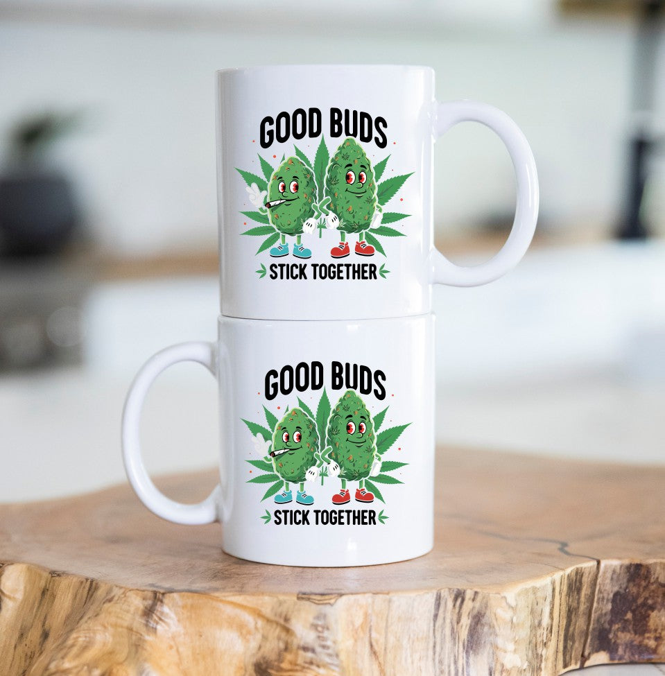 Good Buds Stick Together Marijuana Weed Coffee Mugs