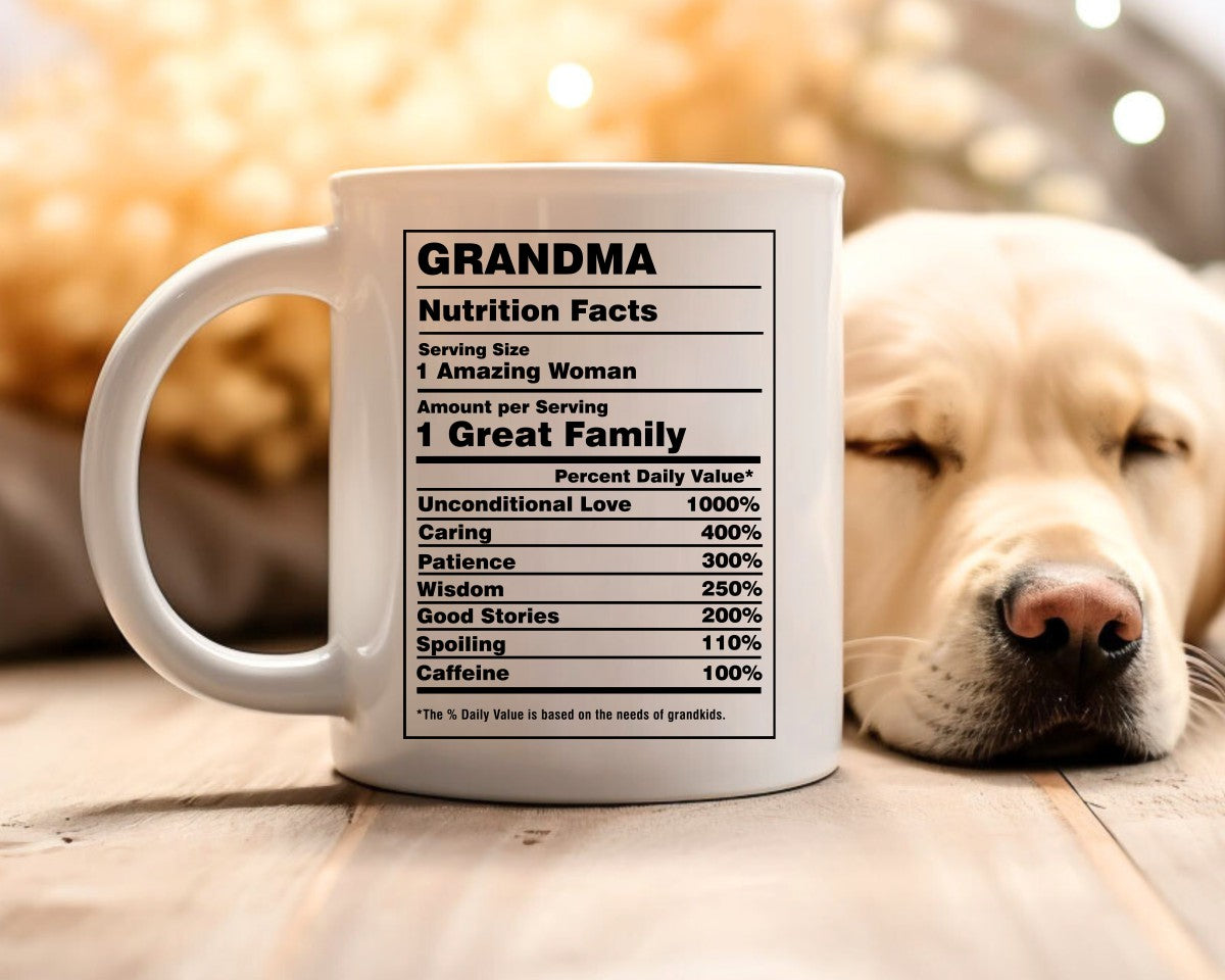 Grandma Nutrition Facts Grandma Coffee Mug