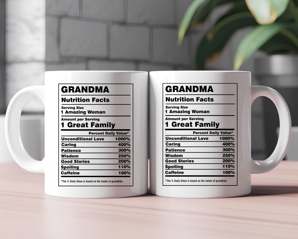 Grandma Nutrition Facts Grandma Coffee Mug