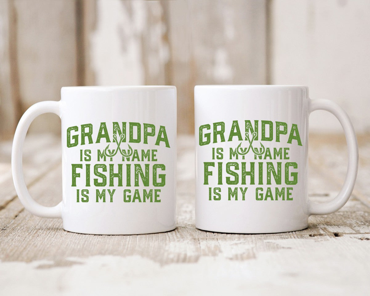 Grandpa Is My Name Fishing Is My Game Grandpa Coffee Mug B