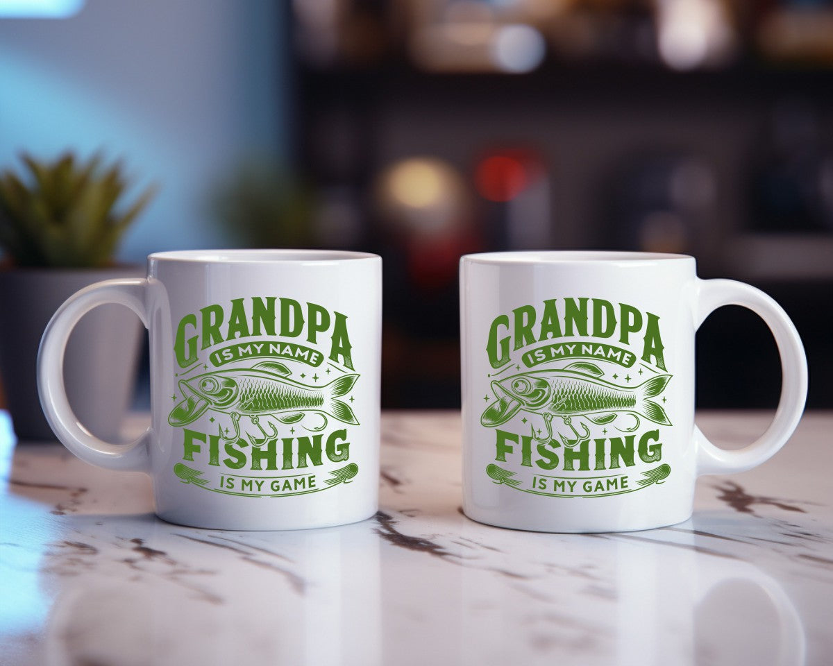 Grandpa Is My Name Fishing Is My Game Grandpa Coffee Mug