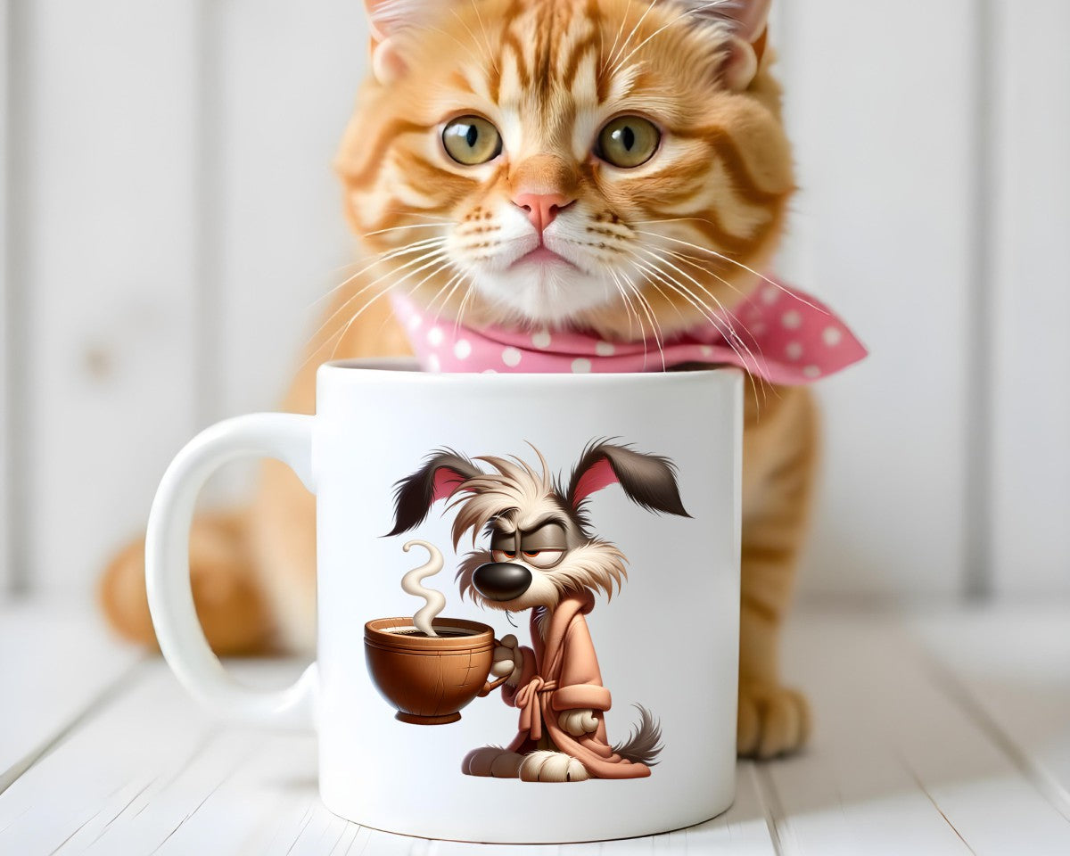 Grumpy Dog Coffee Themed Coffee Mug