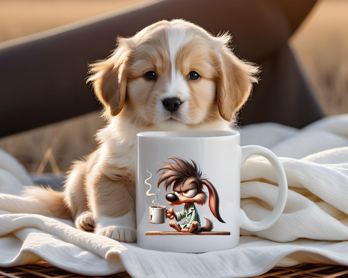 Grumpy Dog Coffee Themed Coffee Mug C