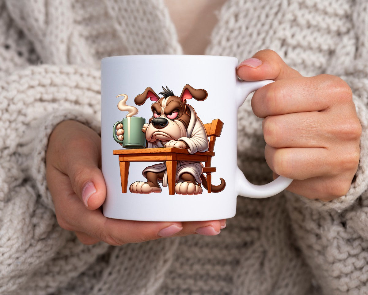 Grumpy Dog Coffee Themed Coffee Mug E
