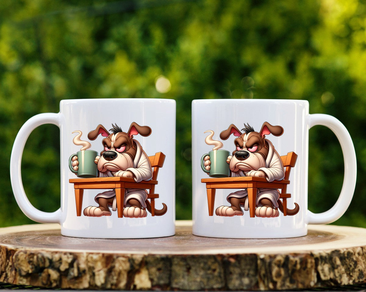 Grumpy Dog Coffee Themed Coffee Mug E