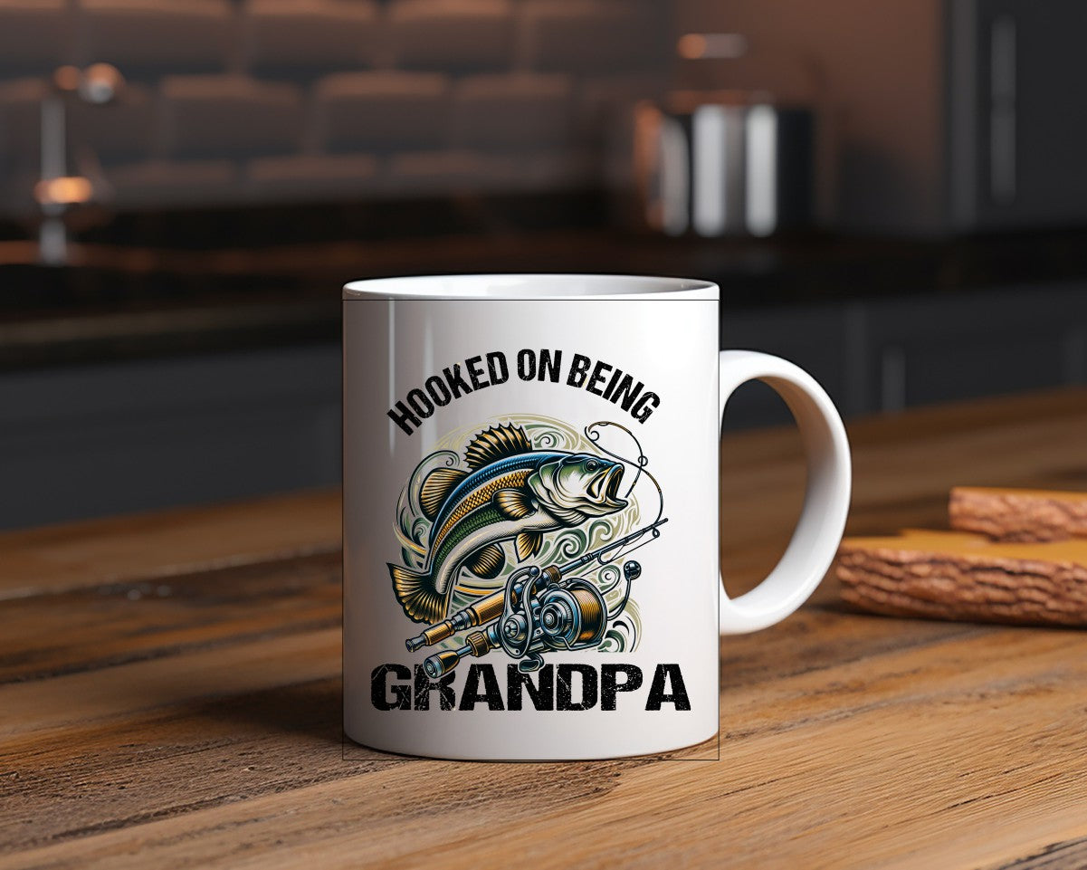 Hooked On Being Grandpa Coffee Mug