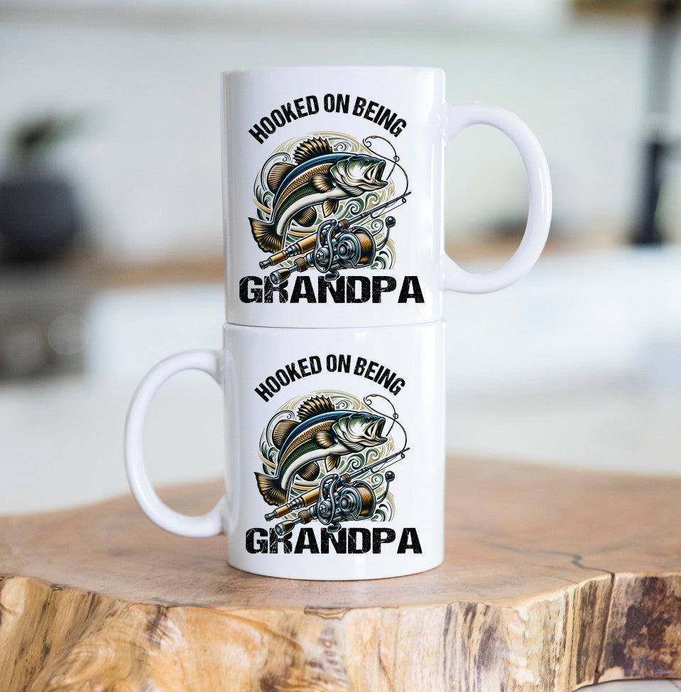 Hooked On Being Grandpa Coffee Mug
