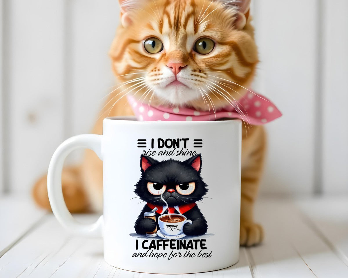 I Don't Rise And Shine I Caffeinate Coffee Themed Coffee Mug