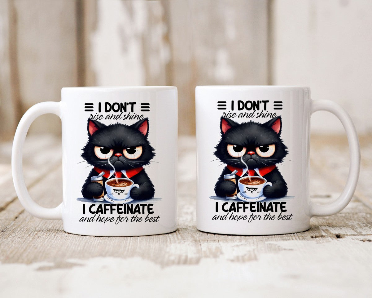 I Don't Rise And Shine I Caffeinate Coffee Themed Coffee Mug