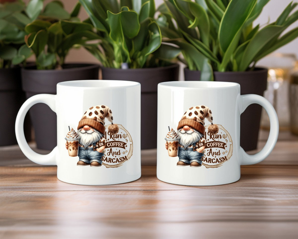 I Run On Coffee And Sarcasm Coffee Themed Coffee Mug