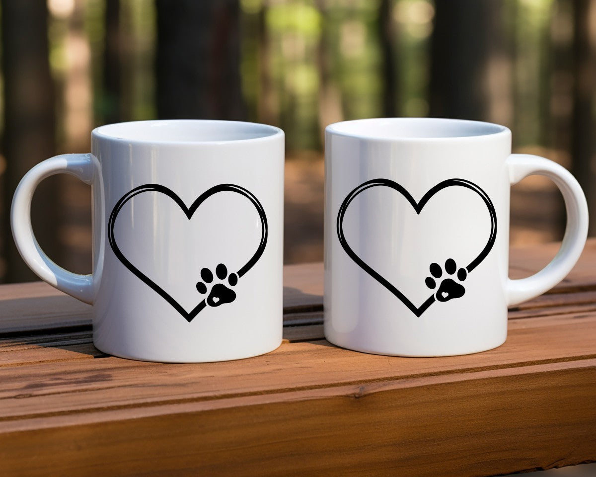 Paw In Heart Dog Saying, Quote Coffee Mug