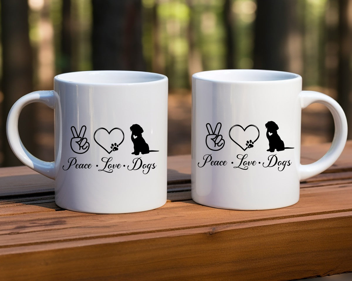 Peace Love Dogs Dog Saying, Quote Coffee Mug
