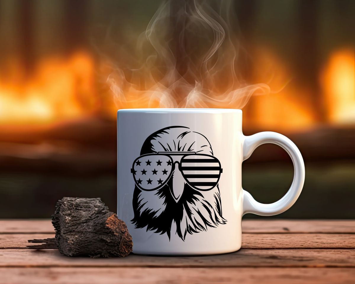 US Flag Eagle Sunglasses Patriotic/2nd Amendment Coffee Mug
