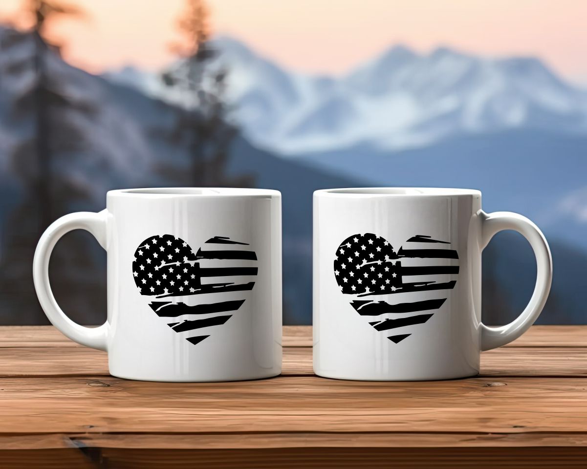 USA flag heart Patriotic/2nd Amendment Coffee Mug