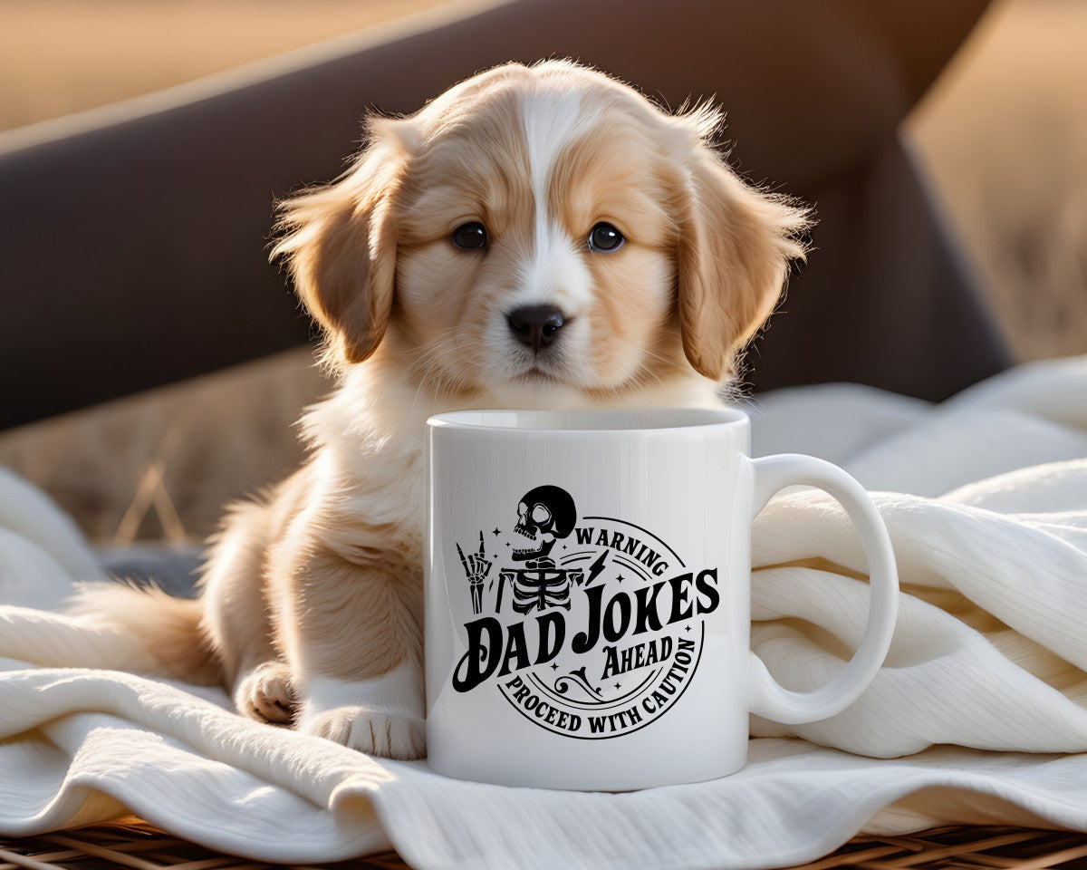 Warning Dad Jokes Ahead Proceed With Caution Dad Coffee Mug