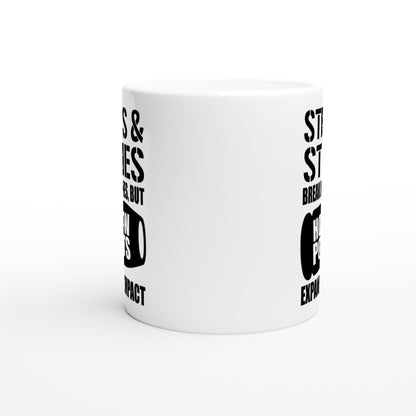 Sticks and stones break my bones but Patriotic/2nd Amendment Coffee Mug