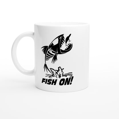 Fish On Skull Bone Fishing Coffee Mug