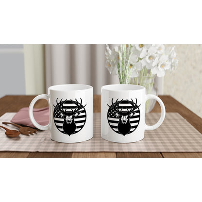 US Flag Deer Sunglasses Hunting Coffee Mug