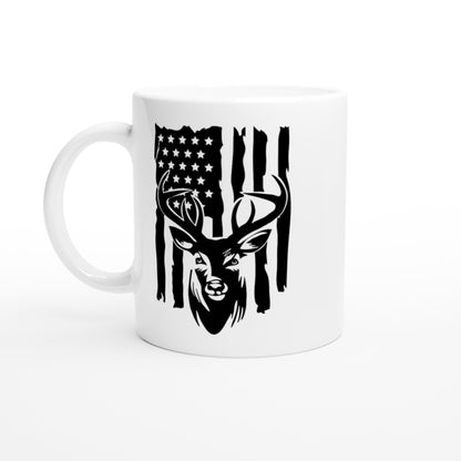 US Flag Deer Hunting Coffee Mug B