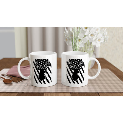 US Flag Deer Hunting Coffee Mug E