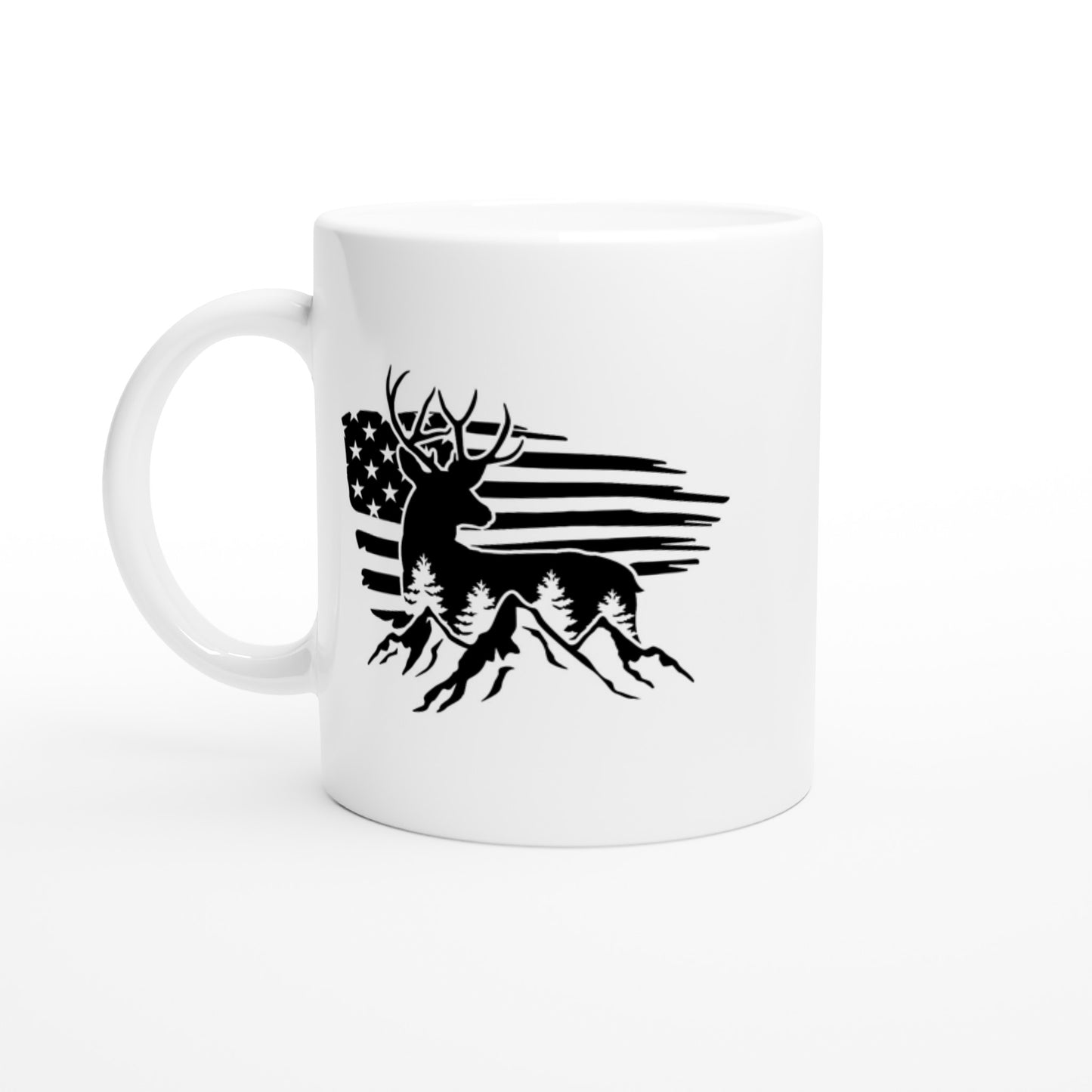 US Flag Deer Hunting Coffee Mug