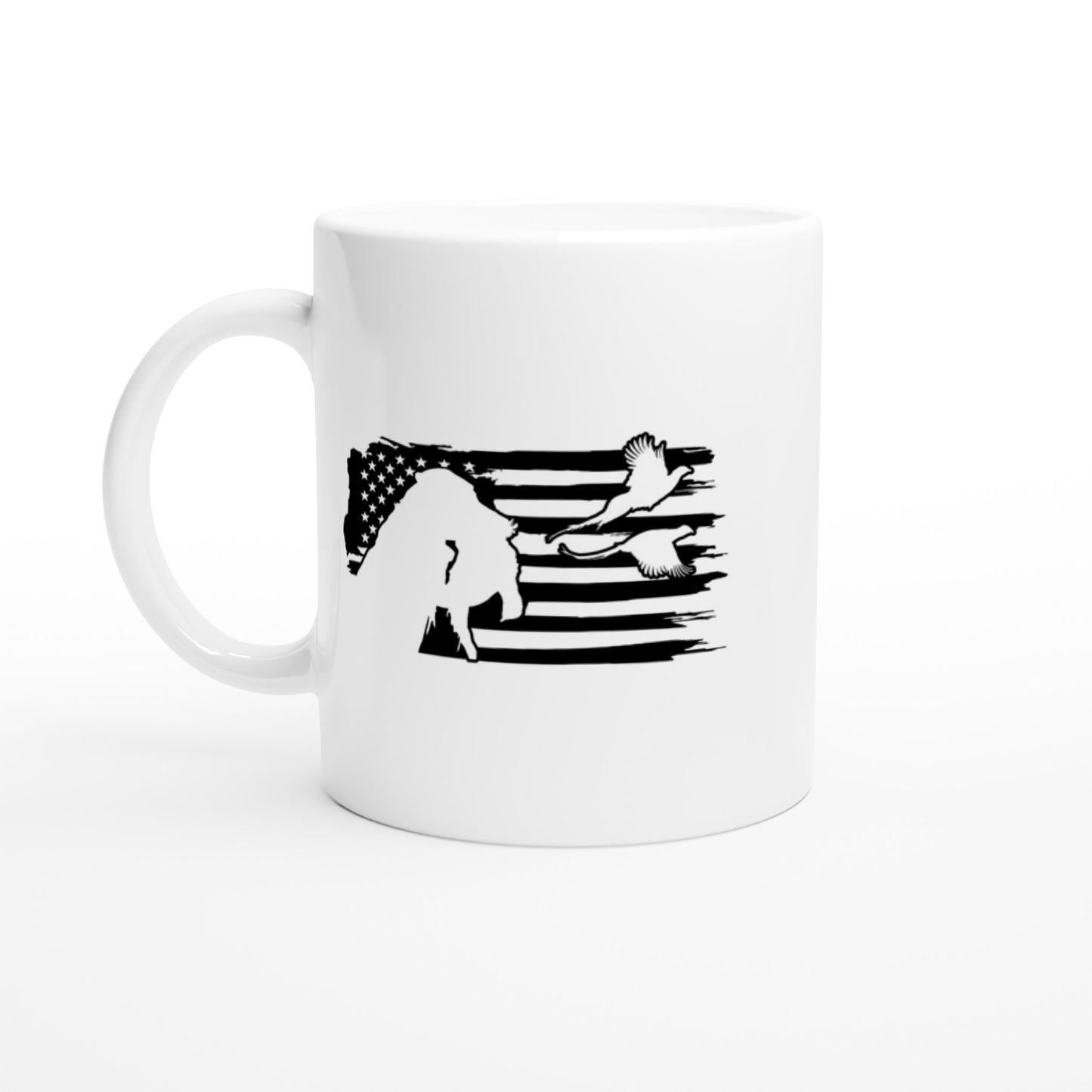 Dog Pheasants US Flag Hunting Coffee Mug