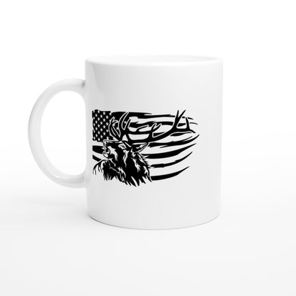 US Flag Elk Hunting Coffee Mug