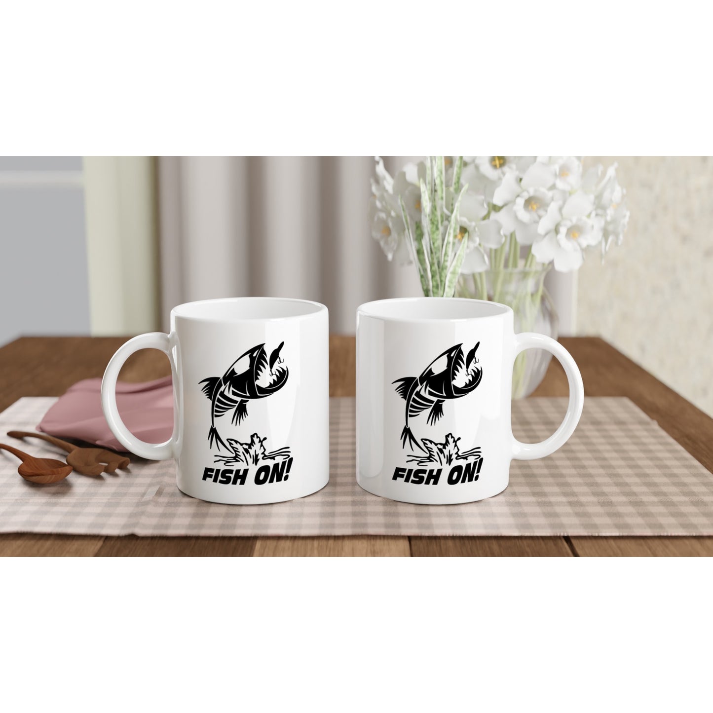 Fish On Skull Bone Fishing Coffee Mug