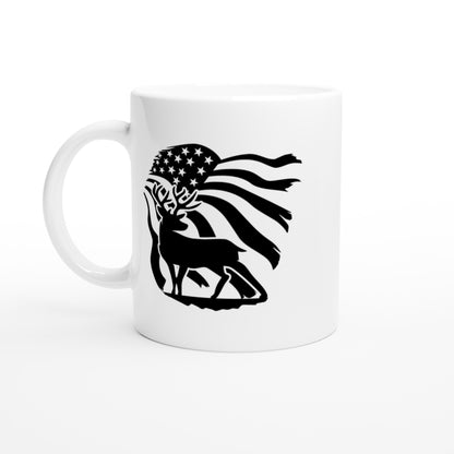 US Flag Deer Hunting Coffee Mug D