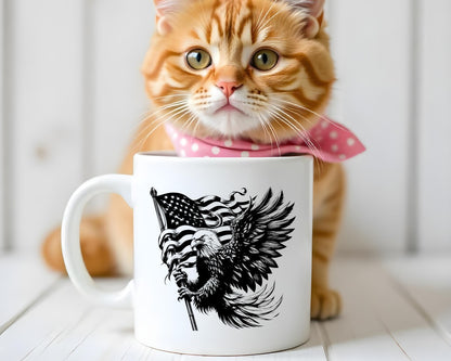 American Flag Eagle Patriotic, 2nd Amendment Coffee Mug C