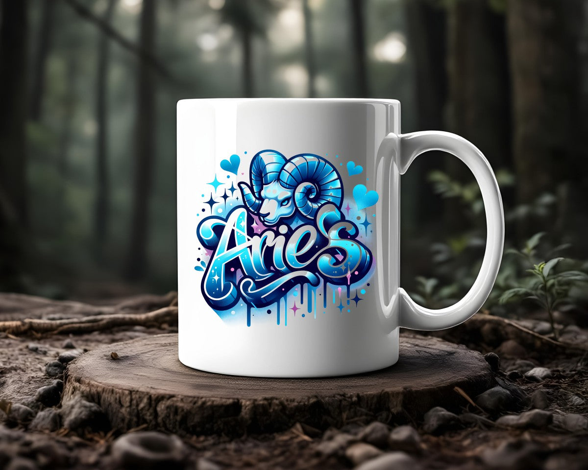 Aries Zodiac Astrology Signs Coffee Mug B