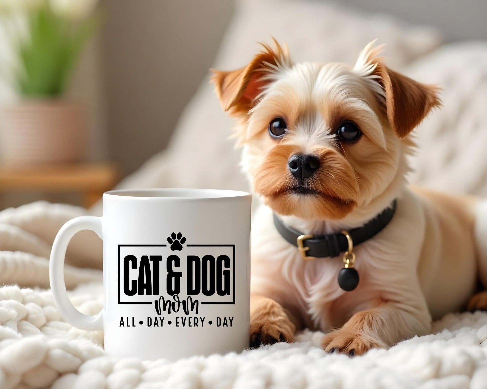 Cat & Dog Mom Cat Saying, Quote Coffee Mug