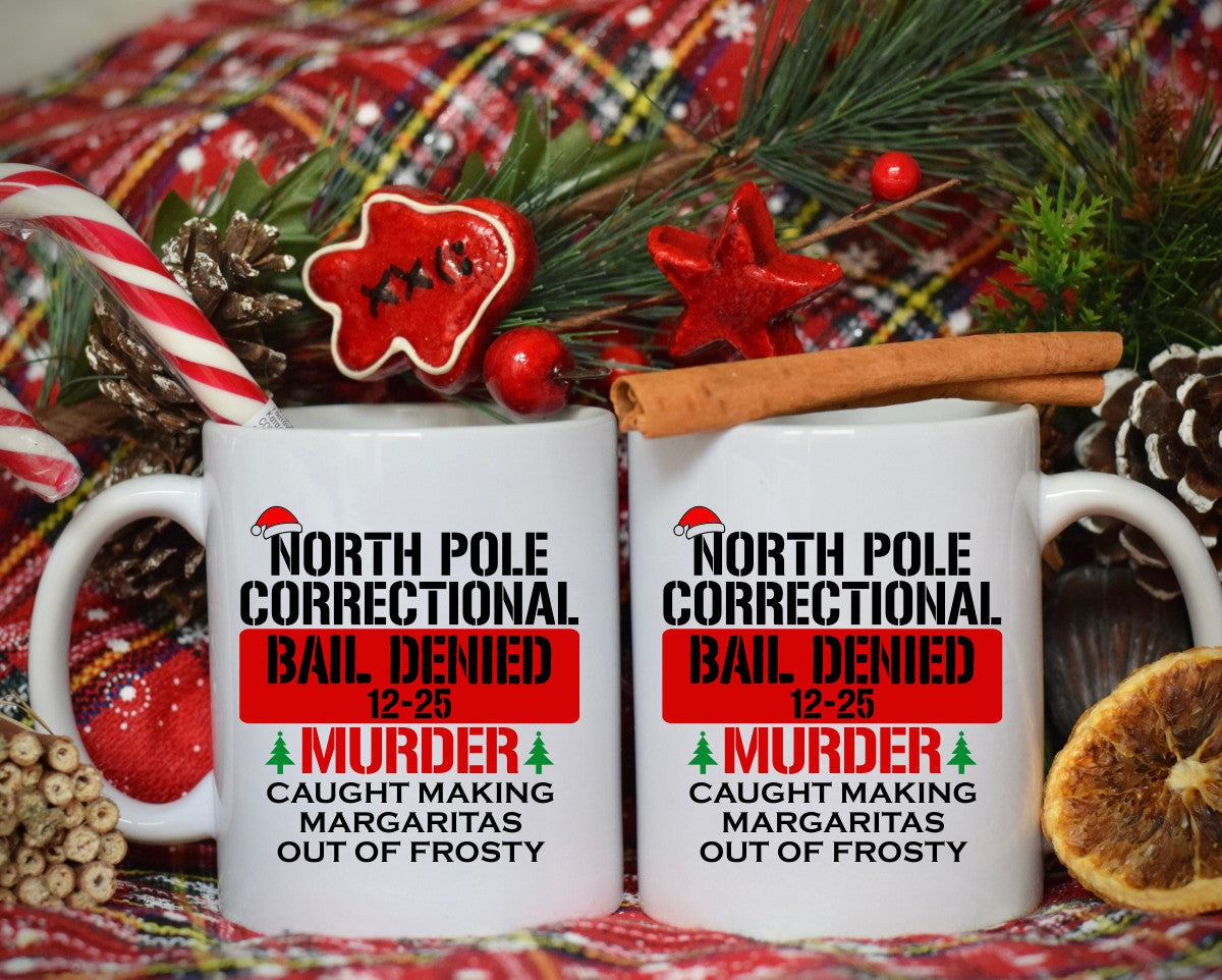 North Pole Correctional Caught Making Margaritas Out Of Frosty Christmas Coffee Mug