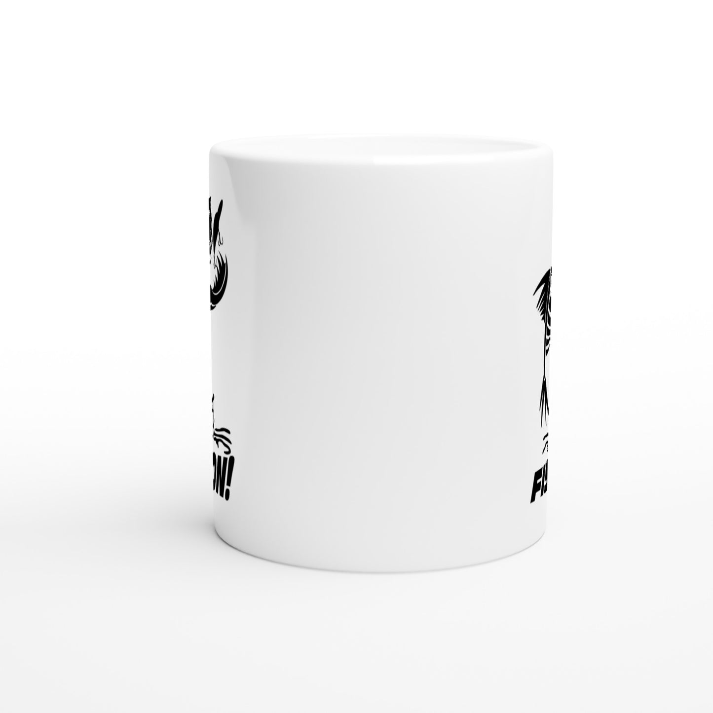 Fish On Skull Bone Fishing Coffee Mug