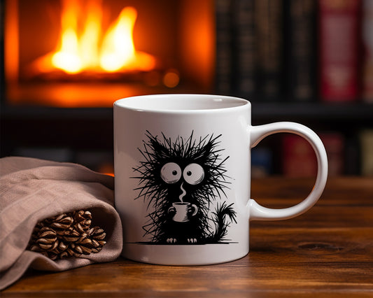 Anxiety Cat Saying, Quote Coffee Mug