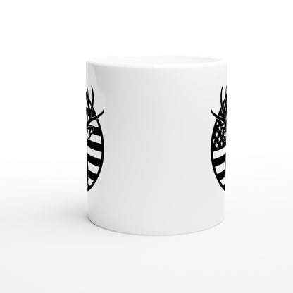 US Flag Deer Sunglasses Hunting Coffee Mug