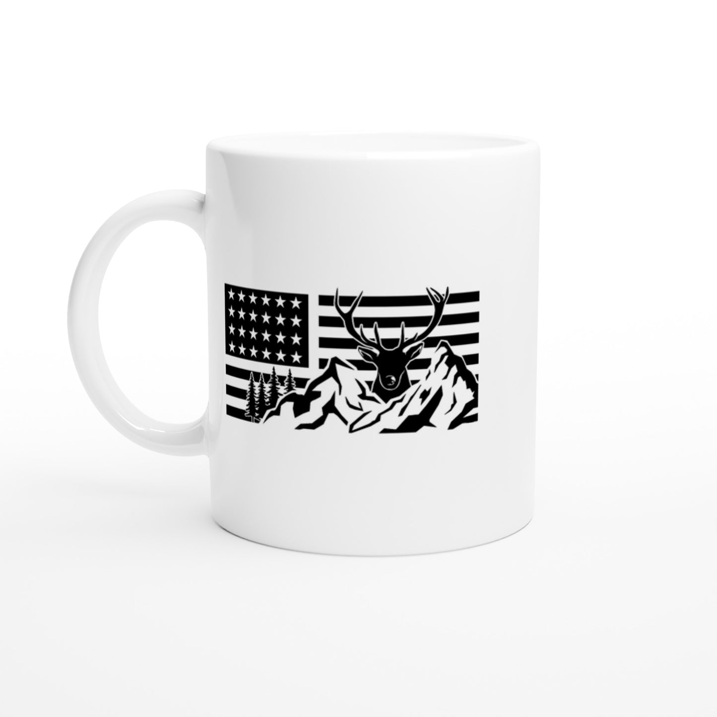 US Flag Deer Hunting Coffee Mug F